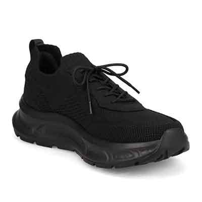 モデロ MODELLO 「Recovery Shiatsu Insole」搭載で指圧効果により血行をよくする。厚底ニット レースアップスニーカー　DM6530R BLACK 25.0