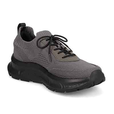 モデロ MODELLO 「Recovery Shiatsu Insole」搭載で指圧効果により血行をよくする。厚底ニット レースアップスニーカー　DM6530R D-GRAY 25.0