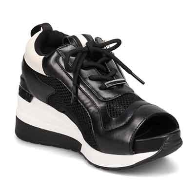 モデロ MODELLO 「リカバリーインソール」搭載で指圧効果により血行を115％促進。Recoveryヒールスニーカーサンダル　DML1940R BLACK 23.0