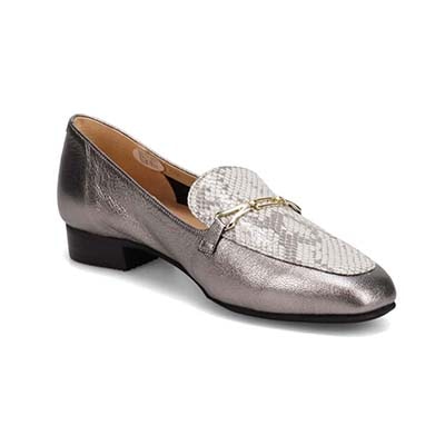 【撥水仕様】モデロ MODELLO スクエアトゥ ビット付きモカパンプス　DML3500 ETHANE/C 23.0