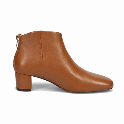 モデロ MODELLO 特徴のあるカットラインがエレガントな印象の ソフトレザーショートブーツ　DML4511 BROWN 23.0