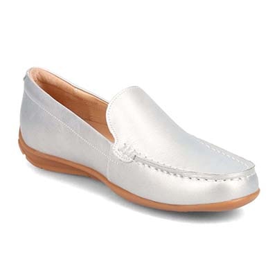 【撥水仕様】モデロ MODELLO 「Recovery Shiatsu Insole」搭載で指圧効果により血行をよくする。Recoveryスクエアトゥ モカシンシューズ  DML5500R SILVER 23.0