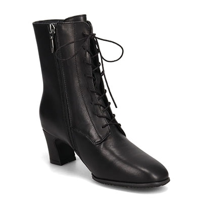 【撥水仕様】モデロMODELLO5.5cmヒールレースアップショートブーツDML5503X BLACK 23.0