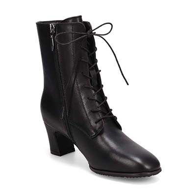 【撥水仕様】モデロ MODELLO 5.5cmヒール レースアップショートブーツ  DML5503 BLACK 23.0