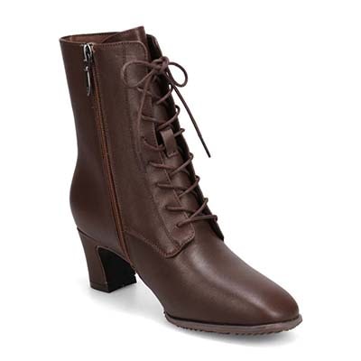 【撥水仕様】モデロ MODELLO 5.5cmヒール レースアップショートブーツ  DML5503 D-BROWN 23.0