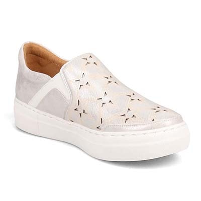 【撥水仕様】モデロ MODELLO スリッポンスニーカー　DML6050 SILVER 23.0