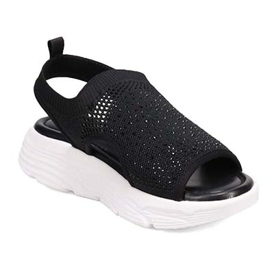 モデロ MODELLO ラインストーンが華やかなニットサンダル　DML6055 BLACK 23.0