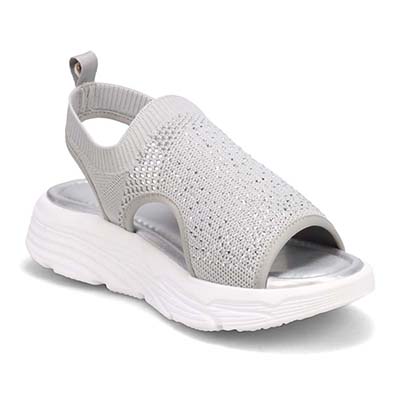 モデロ MODELLO ラインストーンが華やかなニットサンダル　DML6055 GRAY 23.0