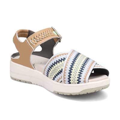 モデロ MODELLO 「リカバリーインソール」搭載で指圧効果により血行を115％促進。Recoveryクロスベルトプラットフォームサンダル　DML6064R BLUE/C 23