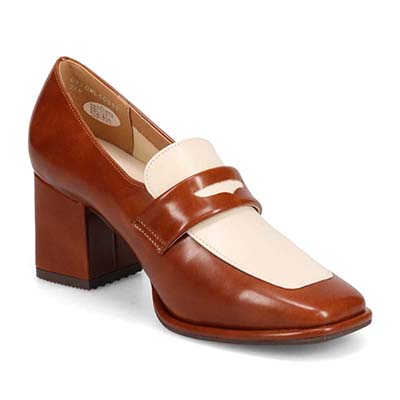 モデロ MODELLO 「リカバリーインソール」搭載で指圧効果により血行を115％促進。Recoveryチャンキーヒールローファー　DML6065R BROWN/C 23.0