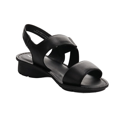 定番モールドソールで歩きやすく♪太めステッチがポイント♪カジュアルサンダル DML7115 BLACK M　(23.0～23.5)