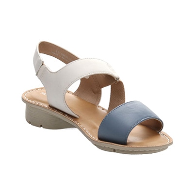 定番モールドソールで歩きやすく♪太めステッチがポイント♪カジュアルサンダル DML7115 BLUE/WHITE M　(23.0～23.5)