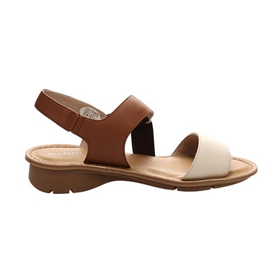 定番モールドソールで歩きやすく♪太めステッチがポイント♪カジュアルサンダル DML7115 BROWN-MULTI M　(23.0～23.5)