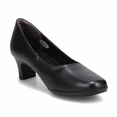 【撥水仕様】 ボロネーゼ製法で履き心地抜群♪スクエアトゥベーシックパンプス　DML7125A BLACK 23.0