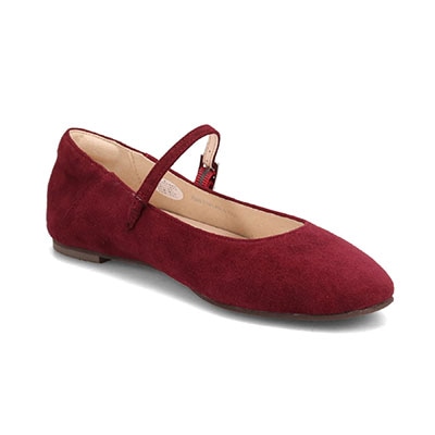 【撥水仕様】モデロ MODELLO 0.5ｃｍヒール 大人っぽく履ける ストラップ付きバレエシューズ  DML8816 WINE-SILKY 23.0