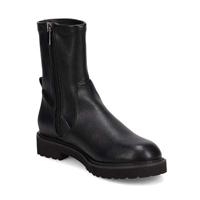 【撥水仕様】モデロ MODELLO 3.5cmヒール タンクソールショートブーツ  DML8820 BLACK 23.0