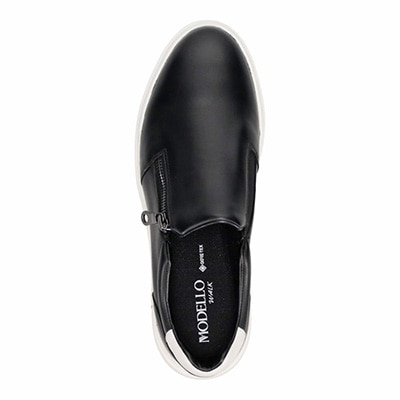 【GORE-TEX】モデロ MODELLO 毎日を快適にする雨でも履ける全天候型 ゴアテックス レザースリッポンスニーカー　DMW753G BLACK 25.0