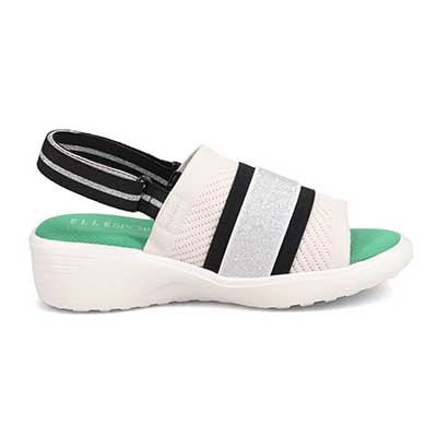 エル スポーツ ELLESPORT ウェッジニットサンダル　ESP10688 WHITE 23.0