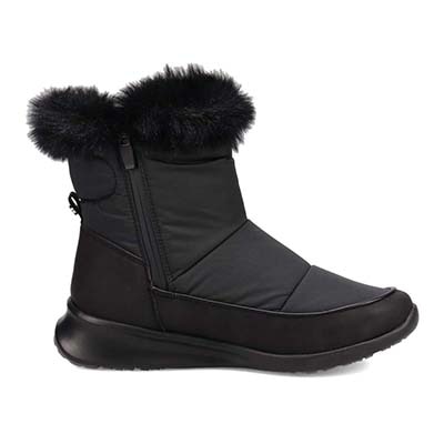 【防水仕様】エル スポーツ ELLESPORT BLACK LABELシリーズ　ファー付きブーツ　ESP12589 BLACK 23.0