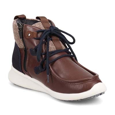 【4cm4時間防水設計】エル スポーツ ELLESPORT BLACK LABELシリーズ　レースアップカジュアルブーツ　ESP12590 D-BROWN 23.0