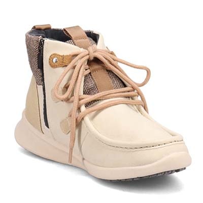 【4cm4時間防水設計】エル スポーツ ELLESPORT BLACK LABELシリーズ　レースアップカジュアルブーツ　ESP12590 IVORY 23.0