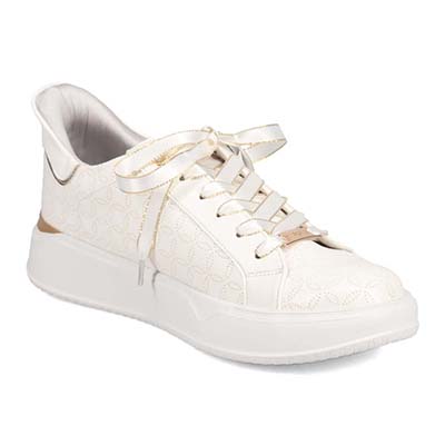 【4cm4時間防水設計】エル スポーツ ELLESPORT スッと履けるクイックフィット　レイン仕様  コートスニーカー　ESP12591 WHITE 23.0