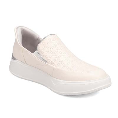 【4cm4時間防水設計】エル スポーツ ELLESPORT  スッと履けるクイックフィット　レイン仕様  スリッポンスニーカー　ESP12592 WHITE 23.0