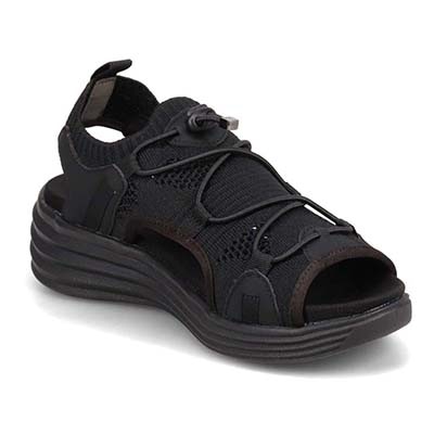 エル スポーツ ELLESPORT メッシュデザインニットサンダル　ESP12598 BLACK 23.0