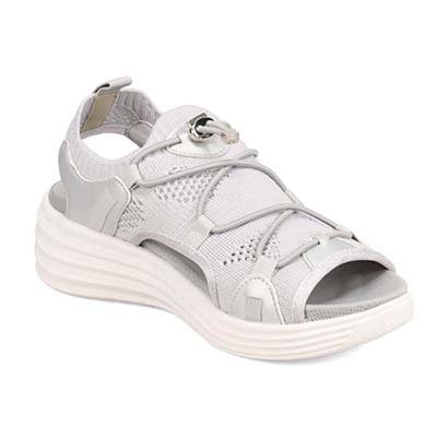 エル スポーツ ELLESPORT メッシュデザインニットサンダル　ESP12598 GRAY 23.0