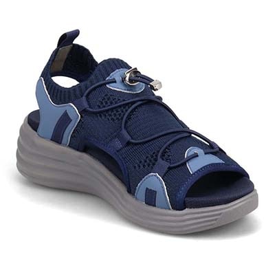 エル スポーツ ELLESPORT メッシュデザインニットサンダル　ESP12598 NAVY 23.0