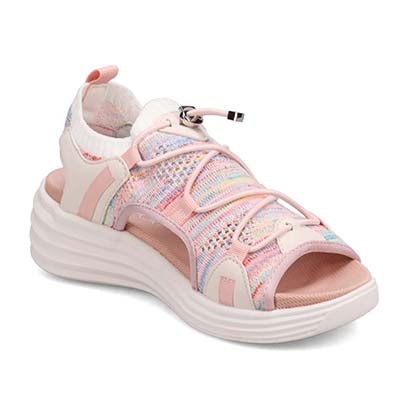 エル スポーツ ELLESPORT メッシュデザインニットサンダル　ESP12598 RED-MULTI 23.0