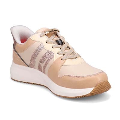 【4cm4時間防水設計】エル スポーツ ELLESPORT　軽量IPソールクイックフィットスニーカー　ESP12605 BEIGE 23.0