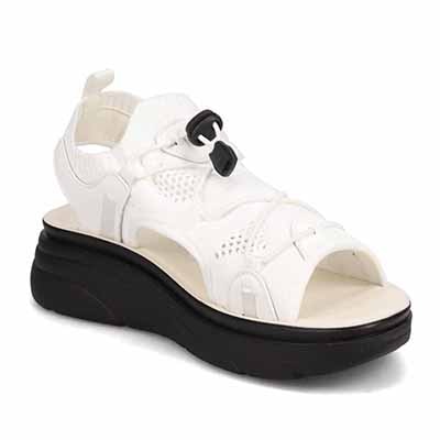 エル スポーツ ELLESPORT 　レースアップニット厚底スポーツサンダル　ESP12608 WHITE M（23～23.5ｃｍ）