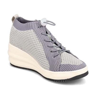 エル スポーツ ELLESPORT 軽量厚底ニットブーツ ESP12713A GRAY/C 23.0