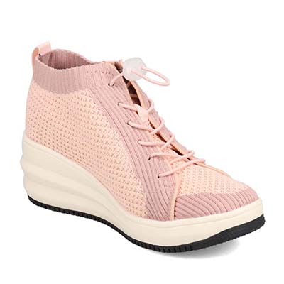 エル スポーツ ELLESPORT 軽量厚底ニットブーツ ESP12713A PINK/C 23.0