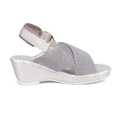 エル スポーツ ELLESPORT ニットクロスベルトサンダル　ESP12733 GRAY-TX 23.0