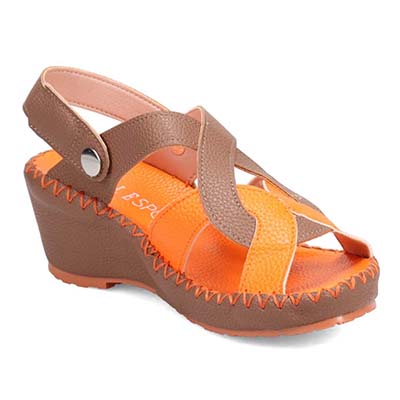 エル スポーツ ELLESPORT 2WAYウェッジサンダル　ESP12738 BROWN/ORANGE 23.0