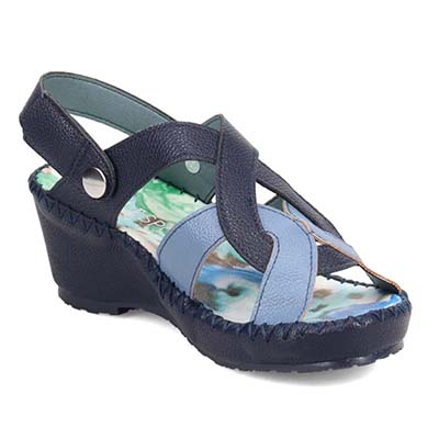 エル スポーツ ELLESPORT 2WAYウェッジサンダル　ESP12738 NAVY/BLUE 23.0