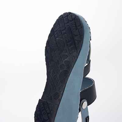 エル スポーツ ELLESPORT　伸びるラフィア2WAYウェッジサンダル NAVY/BLUE 23