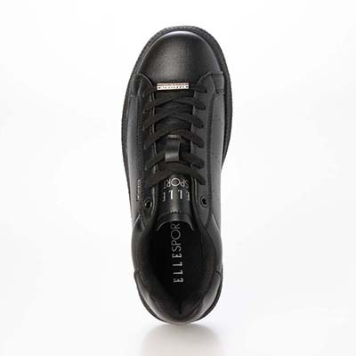 【ユニセックス】エル スポーツ ELLESPORT 2.5cmヒールのローテクコートスニーカー ESP14510 BLACK 23.0