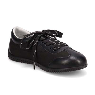 エル スポーツ ELLESPORT ドライビングレースアップスニーカー BLACK-TX 23.0