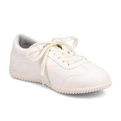 エル スポーツ ELLESPORT ドライビングレースアップスニーカー WHITE 23.0