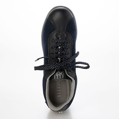 エル スポーツ ELLESPORT レースアップウェッジスニーカー　ESP14707 NAVY-TX 23.0