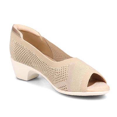 エル スポーツ ELLESPORT ニットオープントゥシューズ　ESP14708 BEIGE 23.0