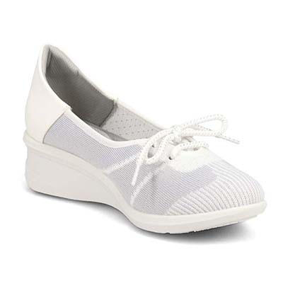 エル スポーツ ELLESPORT ニットレースアップシューズ　ESP14709 GRAY 23.0