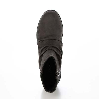 エル スポーツ ELLESPORT  軽くて歩きやすい、スエード調素材のエレガントな一足  軽量ウェッジショートブーツ　ESP14711 GRAY-TX 23.0