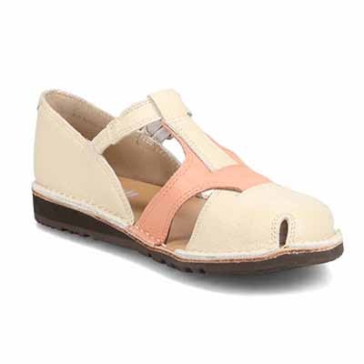 シティ ゴルフ City Golf  アウトステッチ製法のカジュアルパンプス　GFL20133 IVORY/PINK 23.0