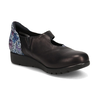 シティゴルフ Ｃｉｔｙ　Ｇｏｌｆ フラワープリントが華やかなワンストラップ カジュアルシューズ　GFL5297 BLACK/C 23.0