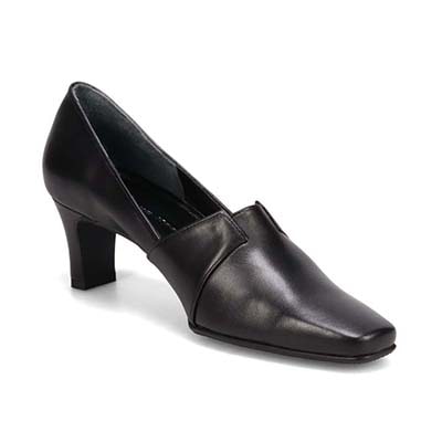 HIROKO KOSHINO ソフトな足あたり サイドのカッティングが綺麗な甲深デザインパンプス HKL4507 BLACK 23.0