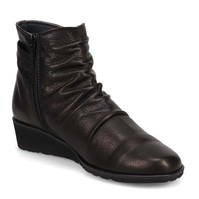 HIROKO KOSHINO キレイ目シルエット 柔らか素材 ショートブーツ   HKL4633 BLACK 23.0